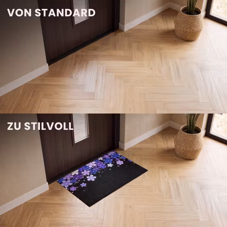 Fußmatte - Blumen – Lila – Modern — 3