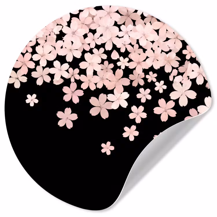 Runde Tapete - Rosa Blumen – Natur — 1