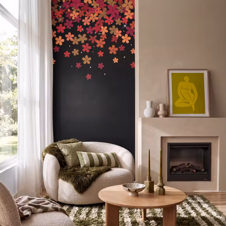 Tapete - Blumen – Abstrakt – Orange — 1