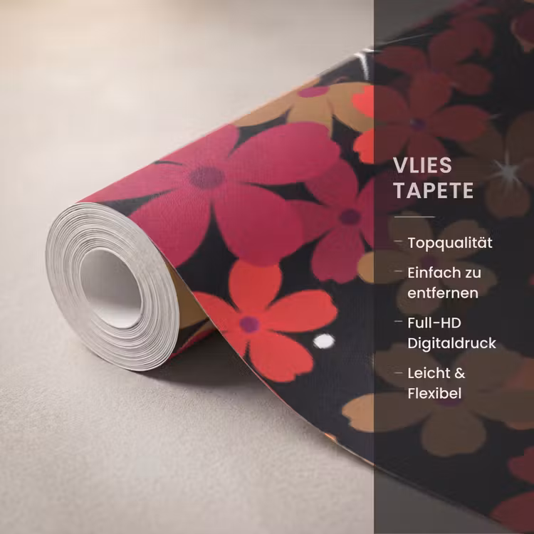 Tapete - Blumen – Abstrakt – Orange — 3