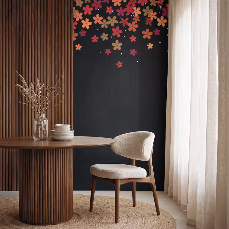 Tapete - Blumen – Abstrakt – Orange — 4