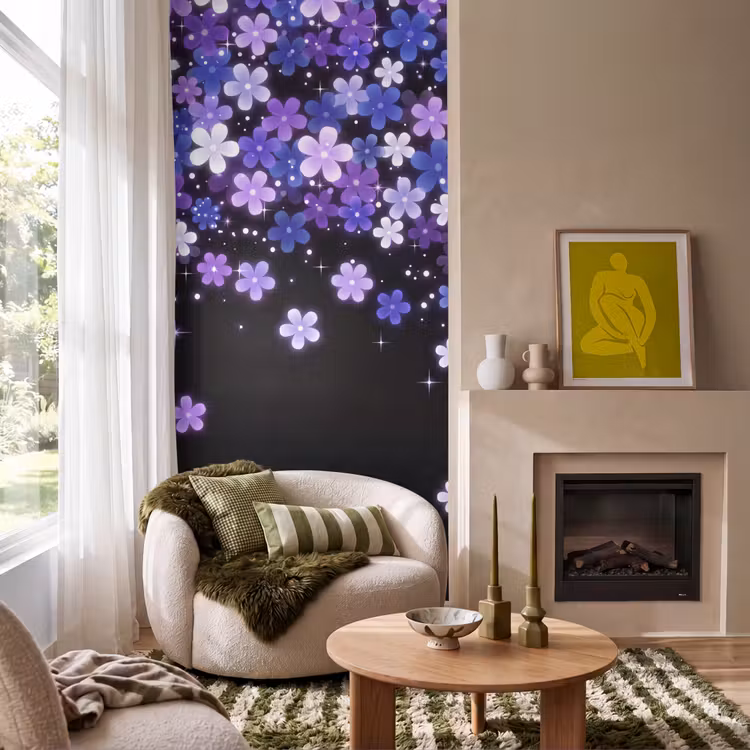 Tapete - Blumen – Lila – Modern — 1