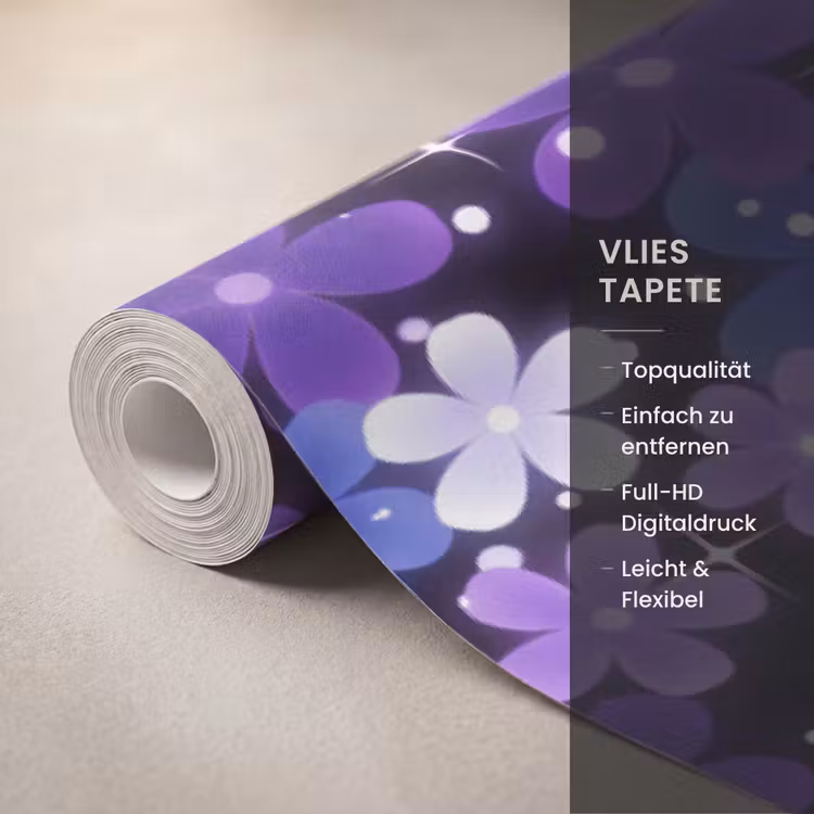 Tapete - Blumen – Lila – Modern — 3