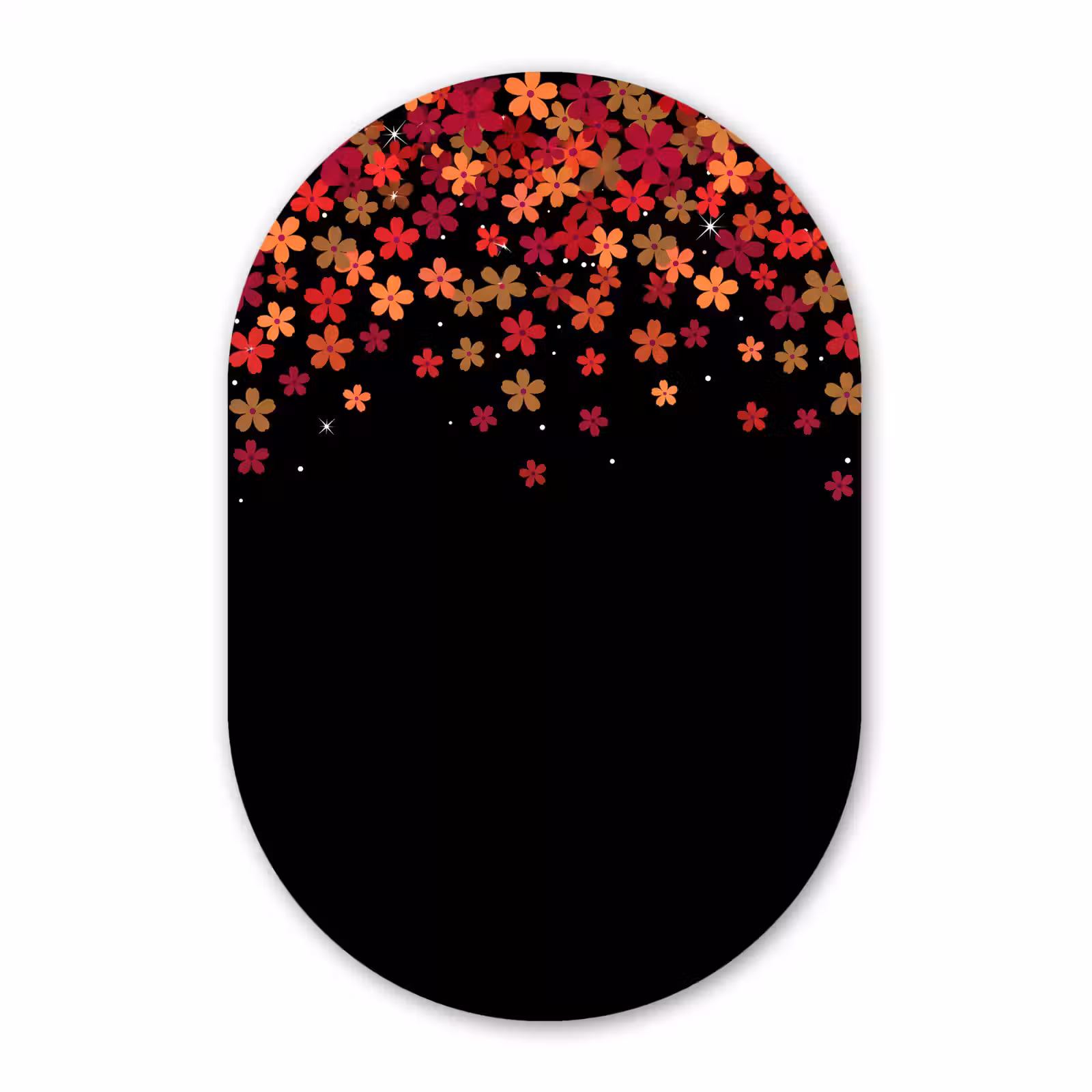 Glasbild Oval - Blumen – Abstrakt – Orange — 1
