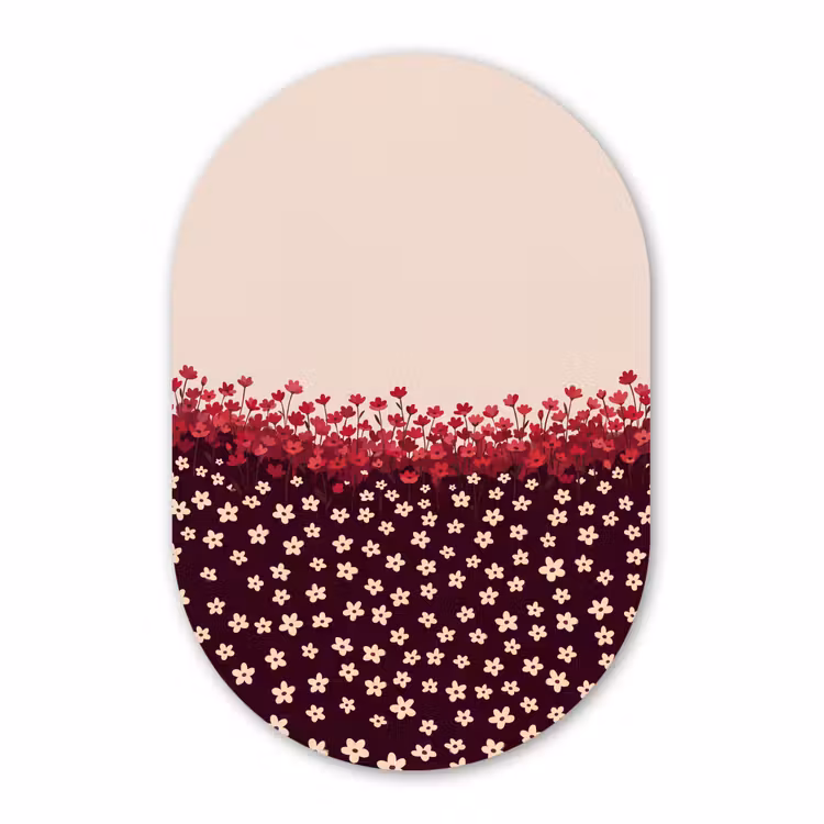 Forexbild Oval - Blumen – Rot – Natur — 1