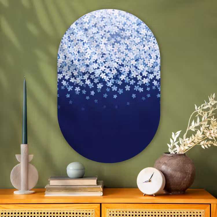 Glasbild Oval - Blumen – Hängend – Dekorativ — 2