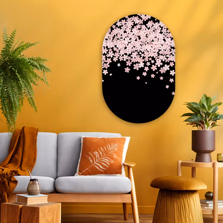 Glasbild Oval - Rosa Blumen – Natur — 3
