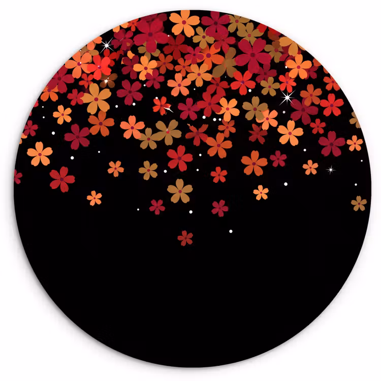 Forexbild Rund - Blumen – Abstrakt – Orange — 1