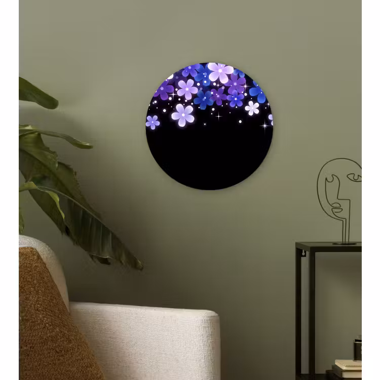 Forexbild Rund - Blumen – Lila – Modern — 3