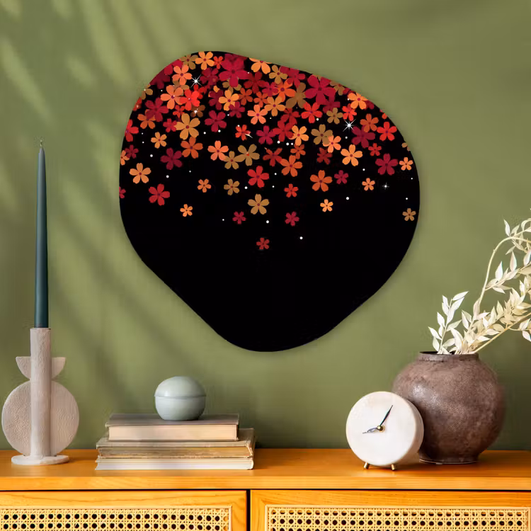 Glasbild Organische Form - Blumen – Abstrakt – Orange — 2