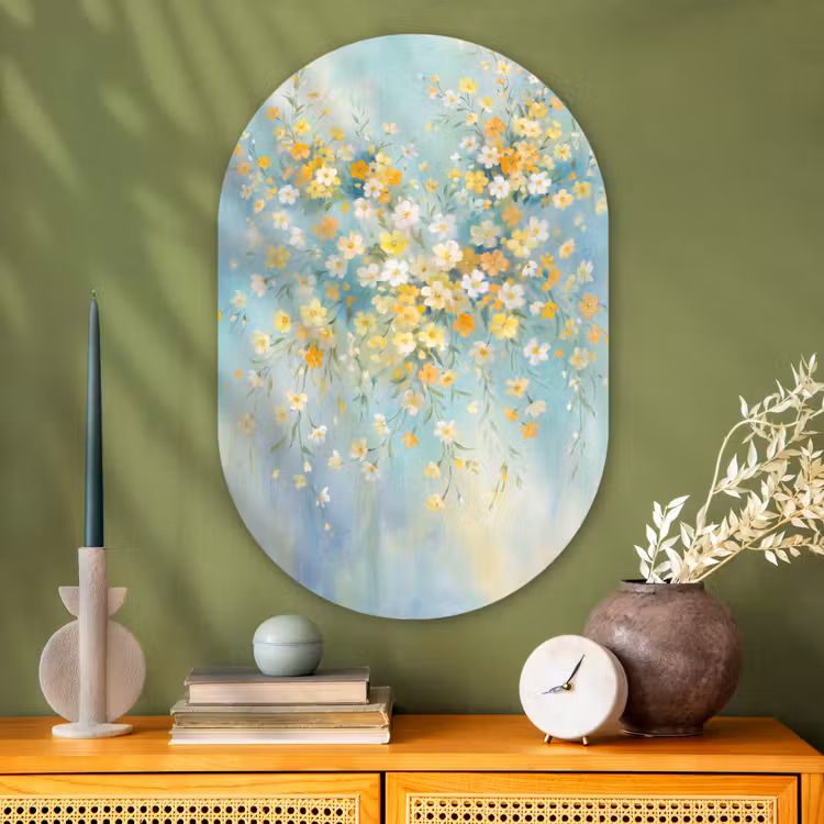 Glasbild Oval - Blumen – Zart – Frühling — 2