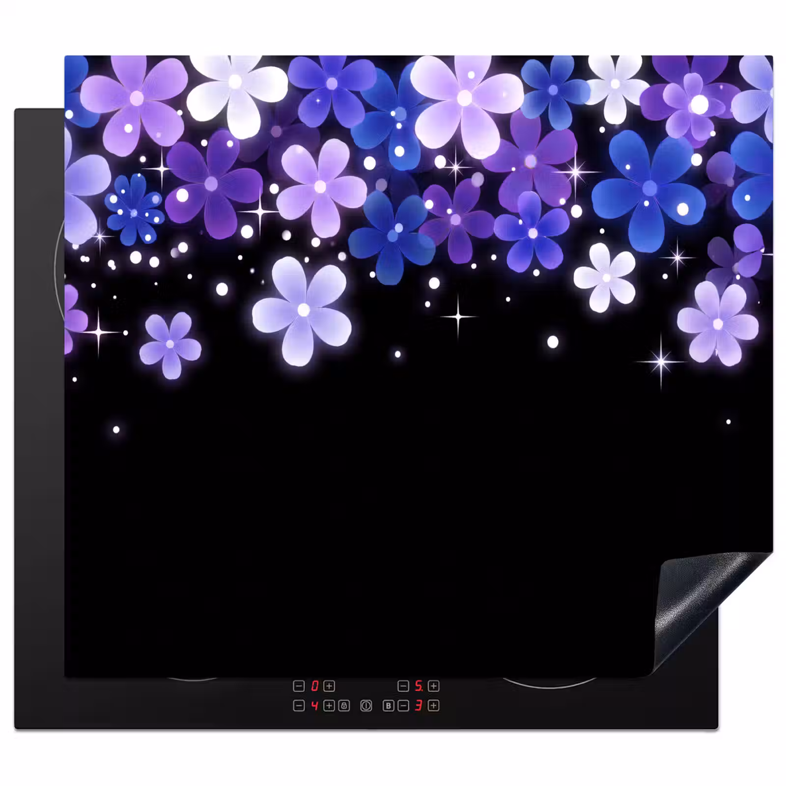 Herdabdeckplatte - Blumen – Lila – Modern — 1
