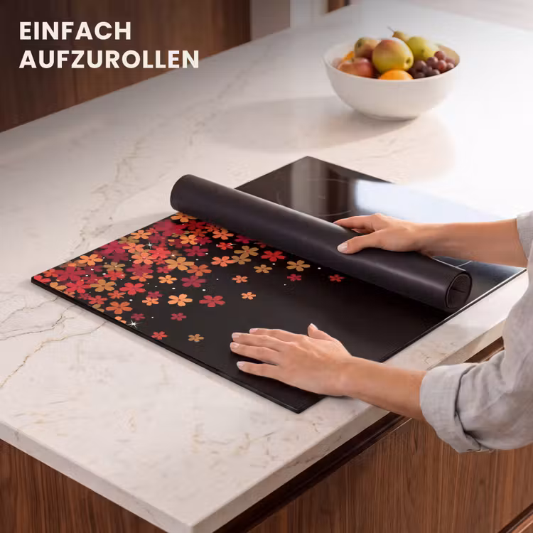 Herdabdeckplatte - Blumen – Abstrakt – Orange — 7