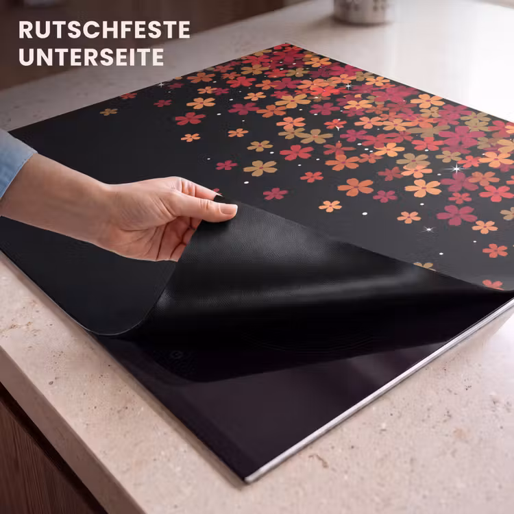 Herdabdeckplatte - Blumen – Abstrakt – Orange — 9