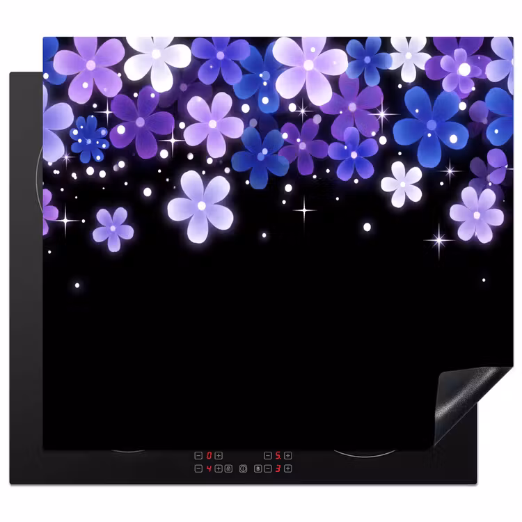 Herdabdeckplatte - Blumen – Lila – Modern — 1