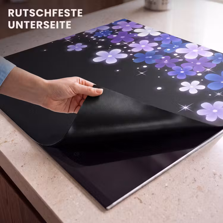 Herdabdeckplatte - Blumen – Lila – Modern — 9