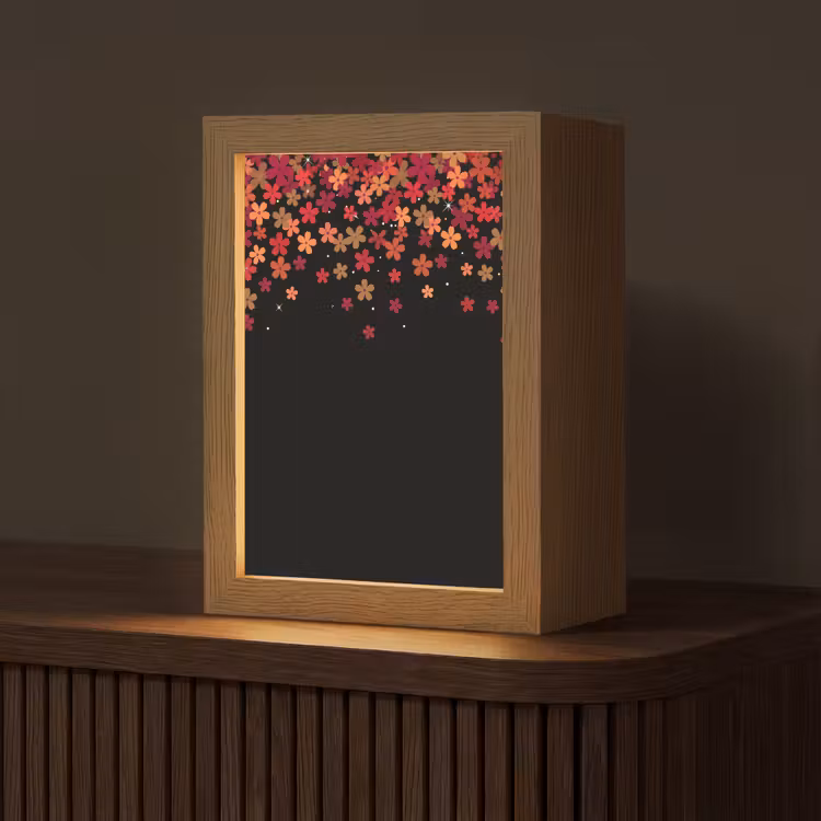 Personalisierte Lightbox - Blumen – Abstrakt – Orange — 1