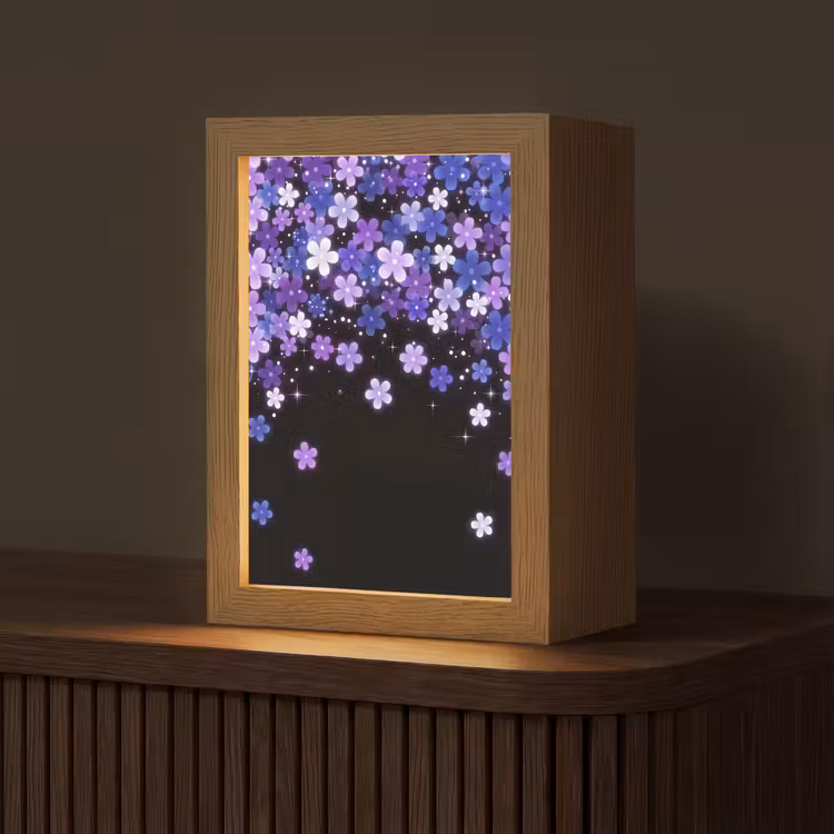 Personalisierte Lightbox - Blumen – Lila – Modern — 1