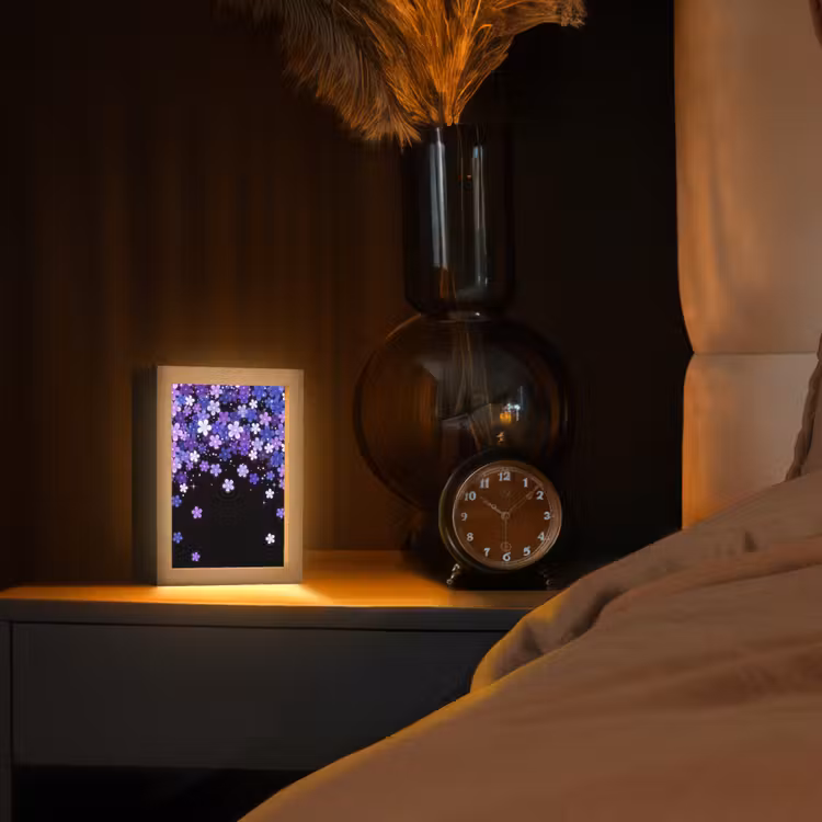 Personalisierte Lightbox - Blumen – Lila – Modern — 2