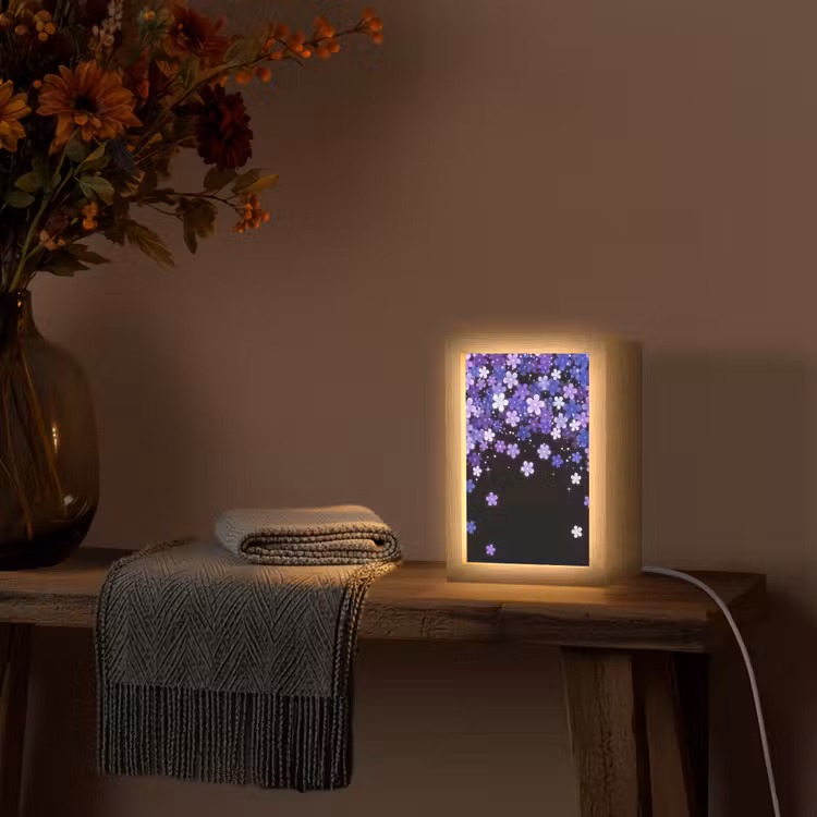 Personalisierte Lightbox - Blumen – Lila – Modern — 3