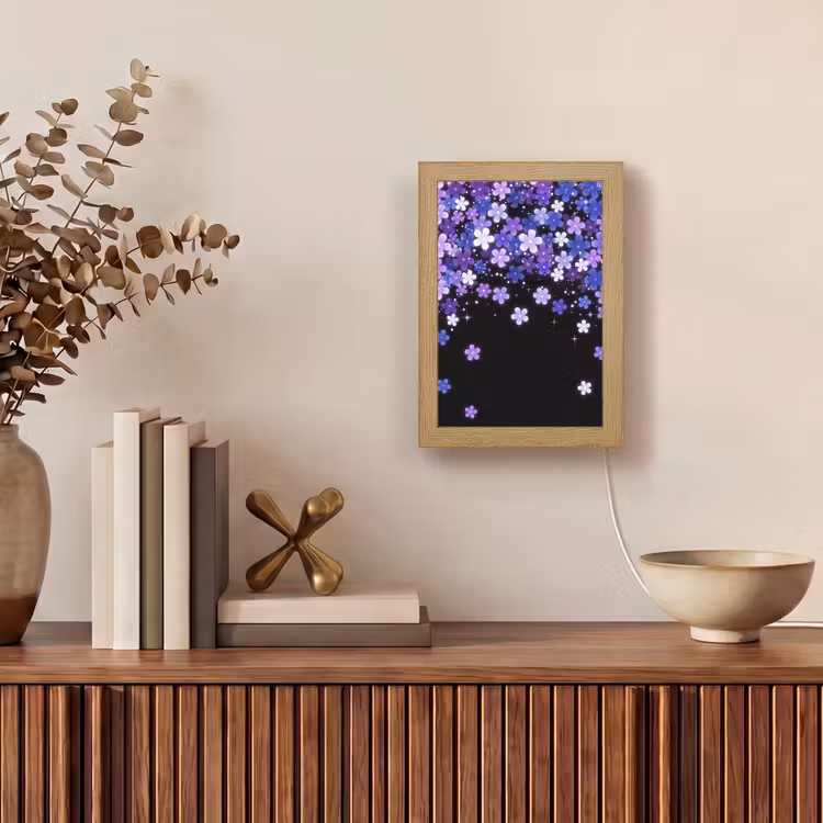 Personalisierte Lightbox - Blumen – Lila – Modern — 4
