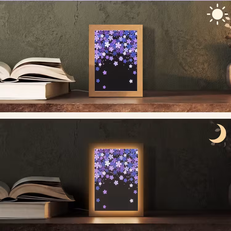Personalisierte Lightbox - Blumen – Lila – Modern — 5