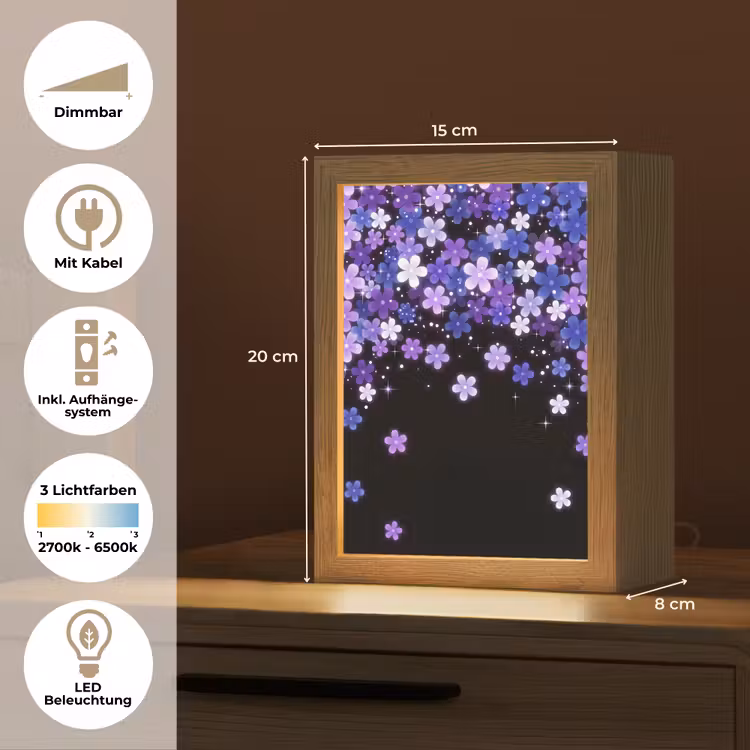 Personalisierte Lightbox - Blumen – Lila – Modern — 6