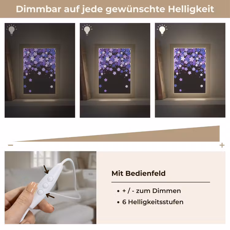 Personalisierte Lightbox - Blumen – Lila – Modern — 8