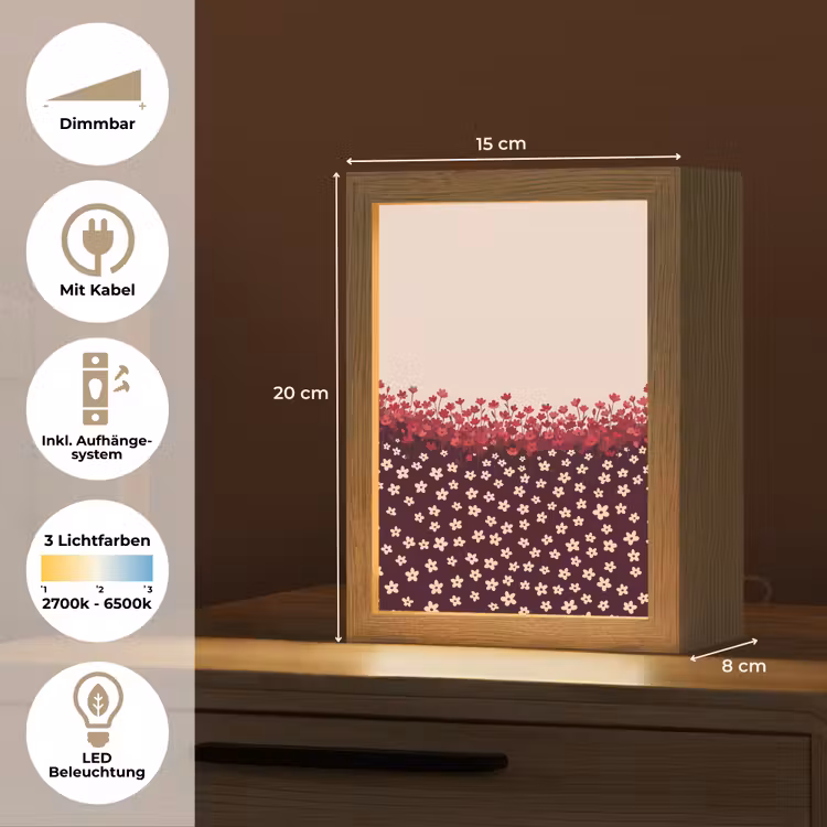 Personalisierte Lightbox - Blumen – Rot – Natur — 6
