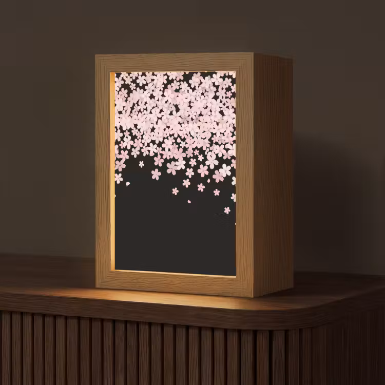 Personalisierte Lightbox - Rosa Blumen – Natur — 1