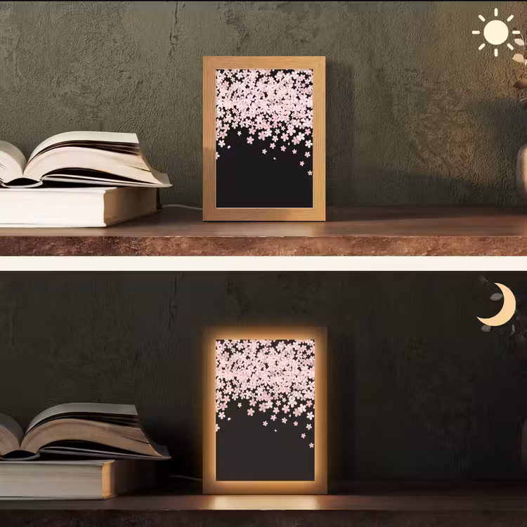 Personalisierte Lightbox - Rosa Blumen – Natur — 5