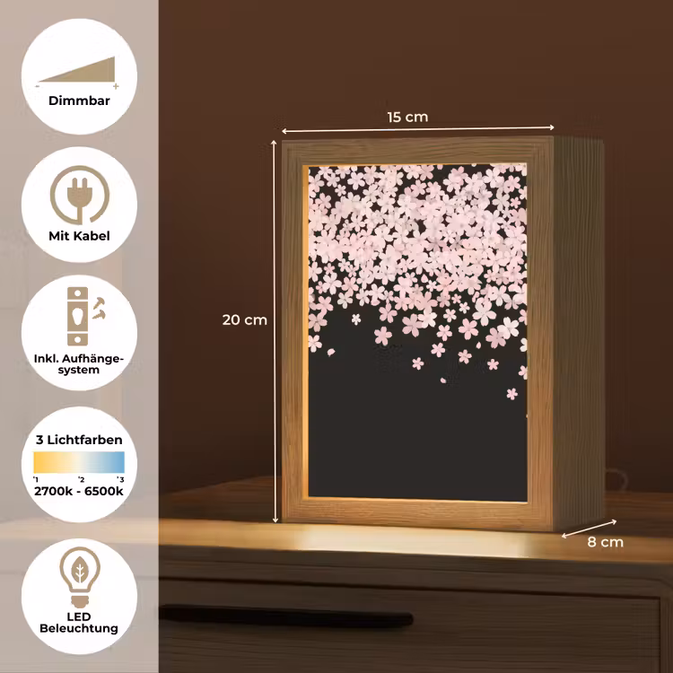 Personalisierte Lightbox - Rosa Blumen – Natur — 6