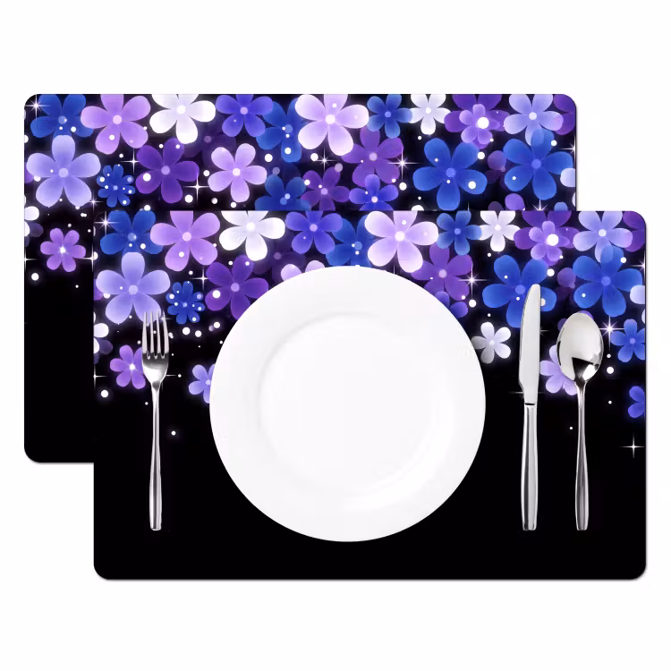 Tischset - 6 Stück - Blumen – Lila – Modern — 2