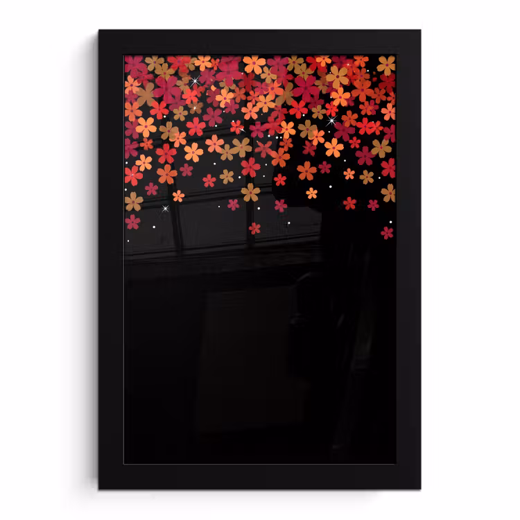 Bilder mit Rahmen - Blumen – Abstrakt – Orange — 1