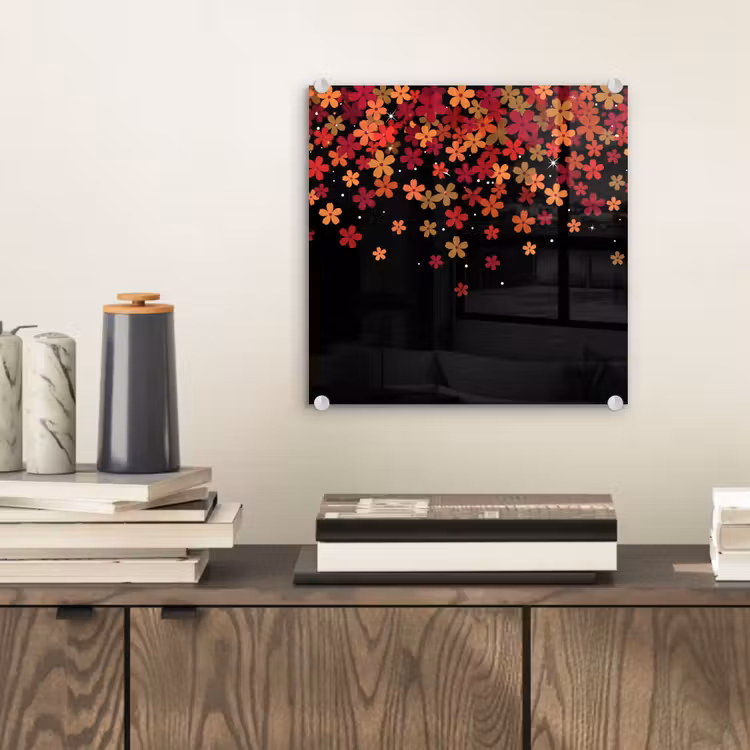Glasbild - Blumen – Abstrakt – Orange — 2
