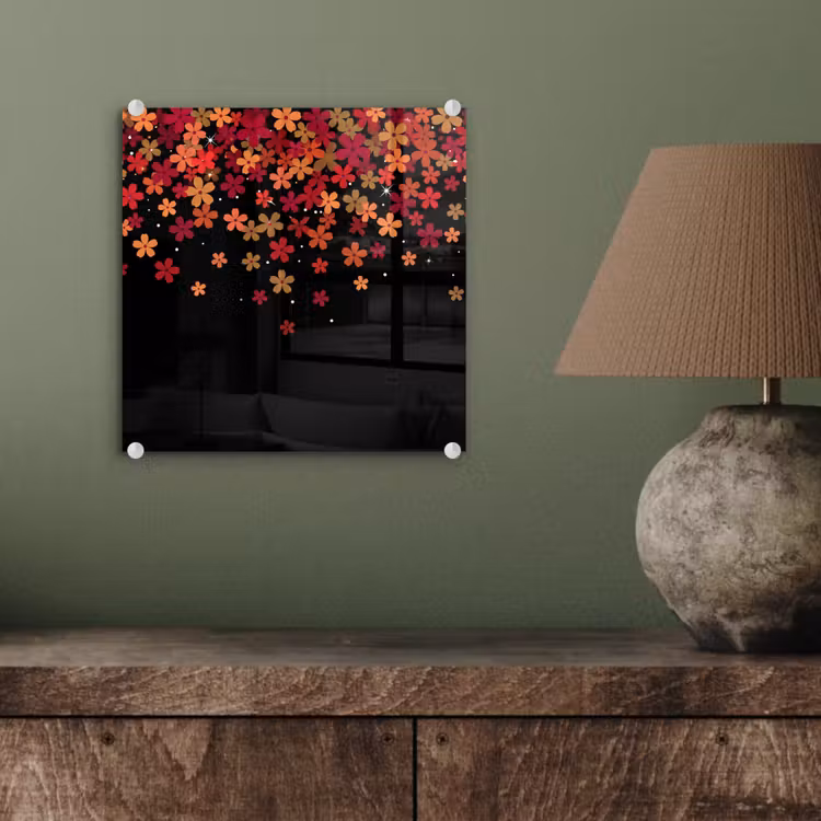 Glasbild - Blumen – Abstrakt – Orange — 4