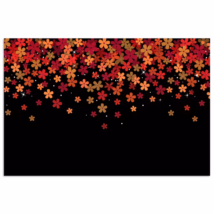 Poster - Blumen – Abstrakt – Orange — 1