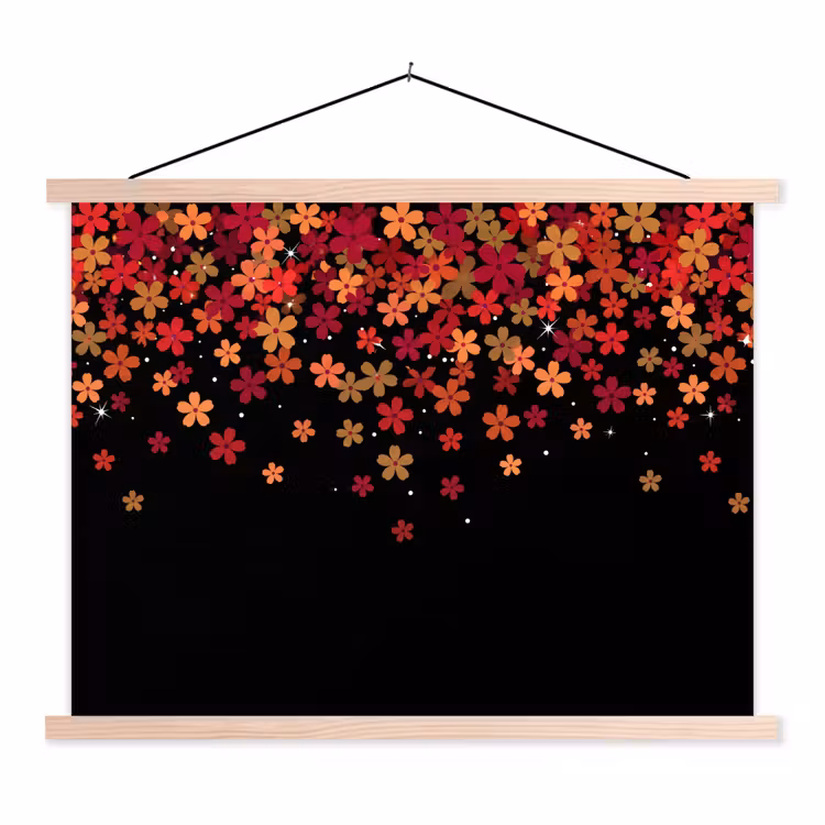 Stoffbild - Blumen – Abstrakt – Orange — 1