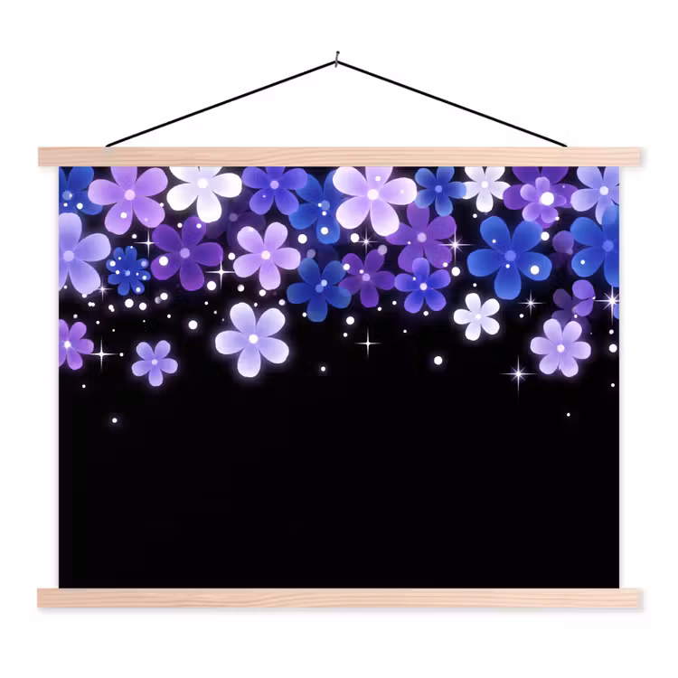 Stoffbild - Blumen – Lila – Modern — 1