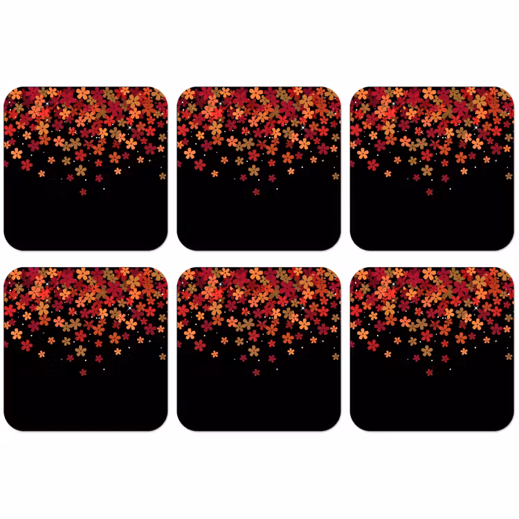 Untersetzer - Blumen – Abstrakt – Orange — 1
