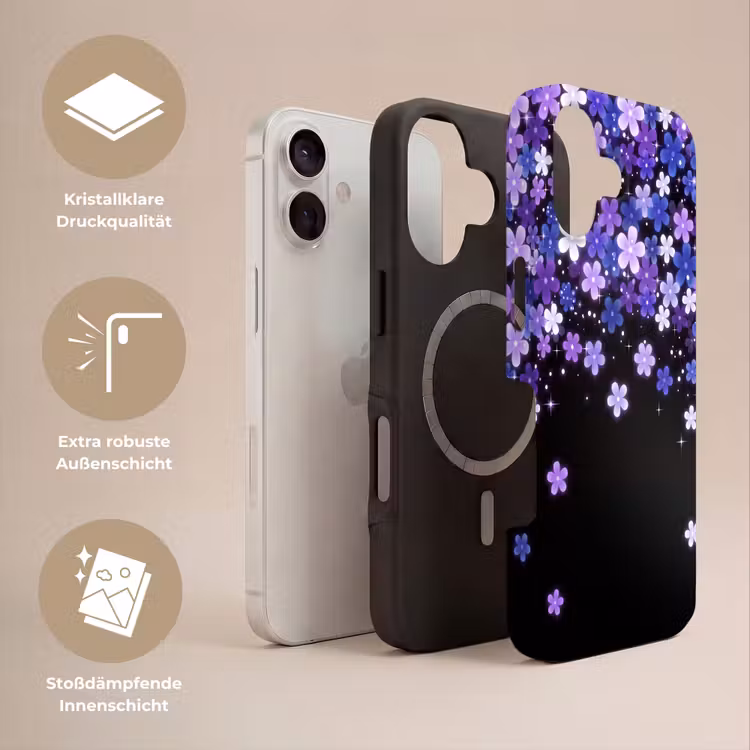 Handyhülle Toughcase - Blumen – Lila – Modern — 3