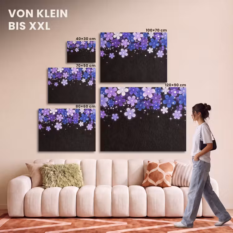 Akustikbild - Blumen – Lila – Modern — 7