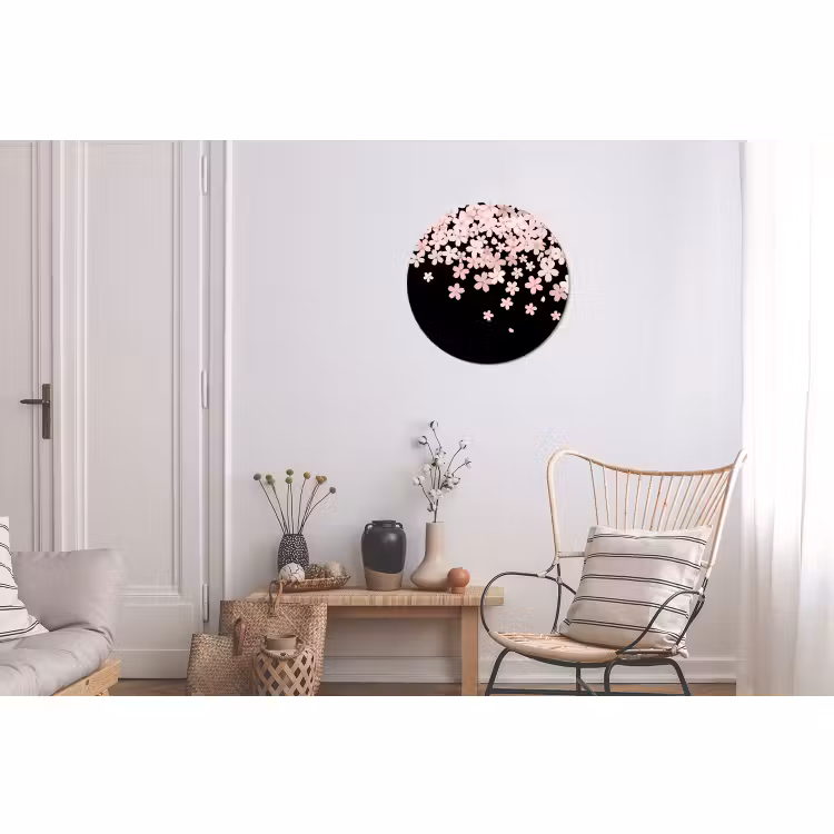 Alu-Dibond-Bild Rund - Rosa Blumen – Natur — 2