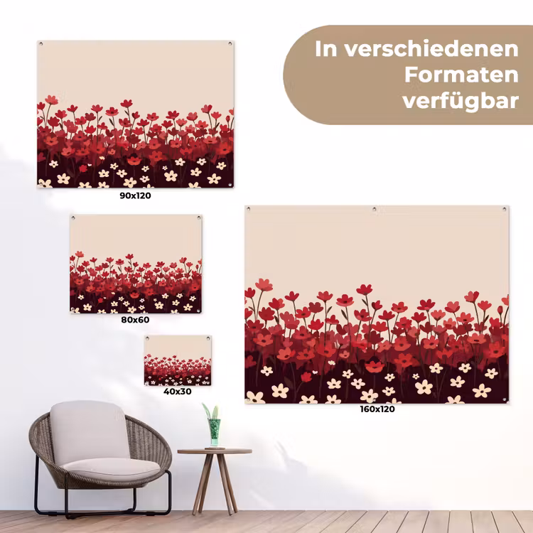 Gartenposter - Blumen – Rot – Natur — 6