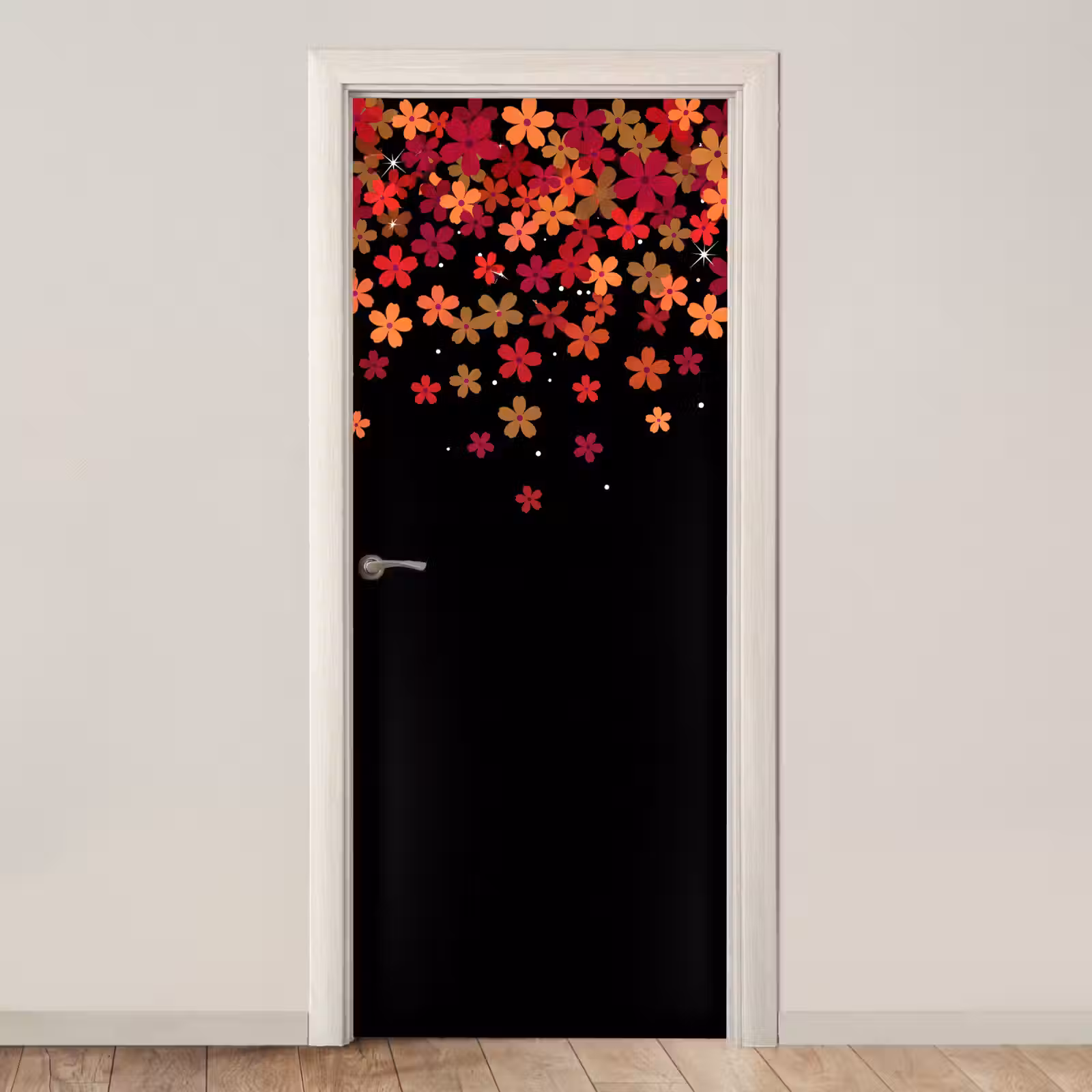 Türtapete - Blumen – Abstrakt – Orange — 1