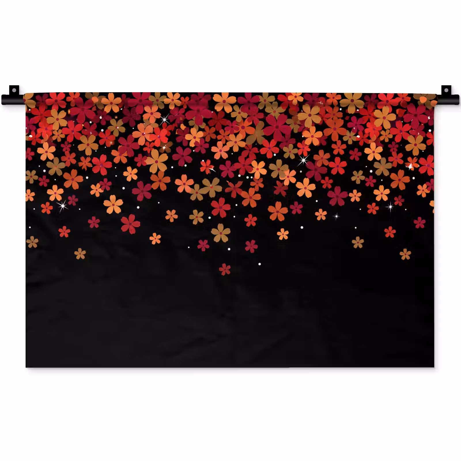 Wandteppich - Blumen – Abstrakt – Orange — 1