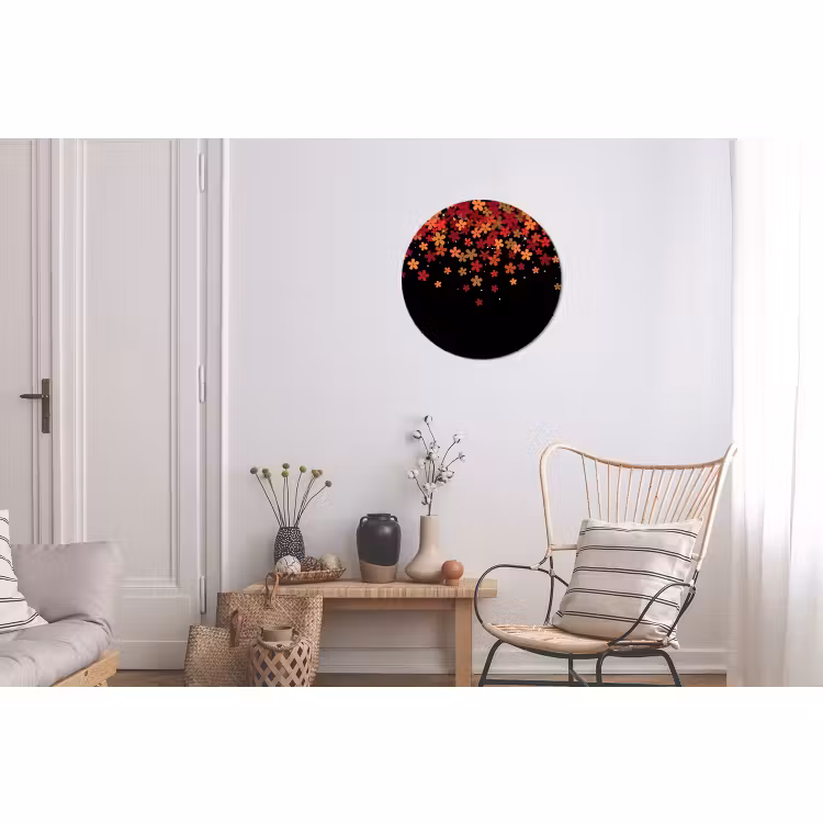 Alu-Dibond-Bild Rund - Blumen – Abstrakt – Orange — 2
