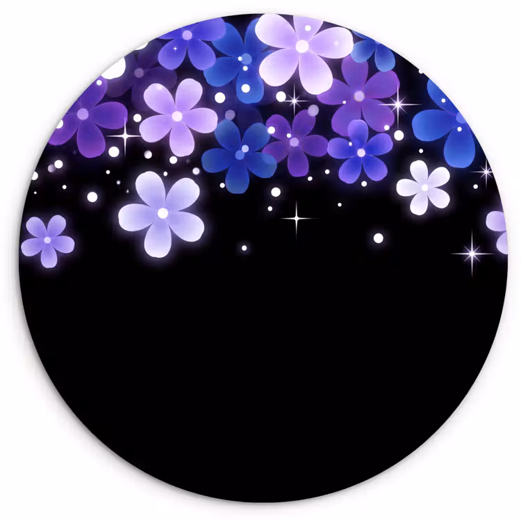 Glasbild Rund - Blumen – Lila – Modern — 1