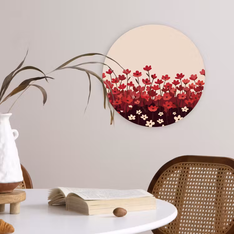 Glasbild Rund - Blumen – Rot – Natur — 4
