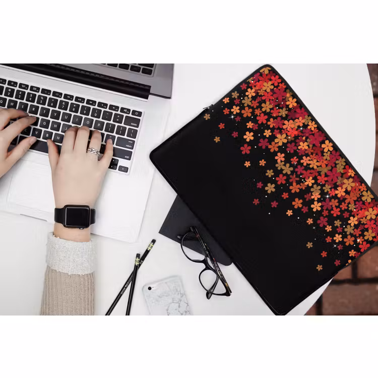 Laptop hülle - Blumen – Abstrakt – Orange — 3